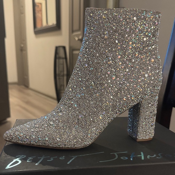 Betsey Johnson Shoes - 🔥Betsey Johnson🔥SB CADY RHINESTONE Silver Crystal-Studded Ankle Booties🔥NEW